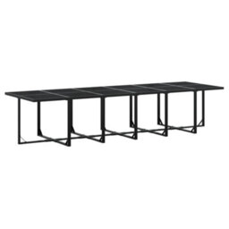 Walplus 13 Piece Garden Outdoor Dining Set Suitable For Backyard, Patio Black Poly Rattan - thumbnail 3