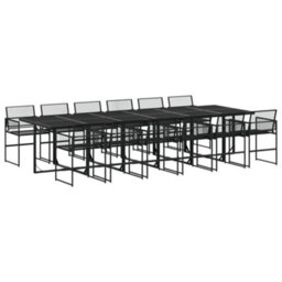 Walplus 13 Piece Garden Outdoor Dining Set Suitable For Backyard, Patio Black Poly Rattan - thumbnail 2