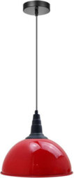 Industrial Red 30Cm Dome Pendant Light  Vintage Retro E27 Uk Ceiling Lamp For Kitchen Island