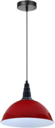 Industrial Red 30Cm Dome Pendant Light  Vintage Retro E27 Uk Ceiling Lamp For Kitchen Island - thumbnail 5