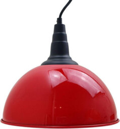 Industrial Red 30Cm Dome Pendant Light  Vintage Retro E27 Uk Ceiling Lamp For Kitchen Island - thumbnail 4