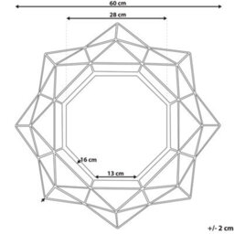 Beliani Octagonal Gold Wall Mirror 60Cm - Art Deco Hollywood Glam - thumbnail 3