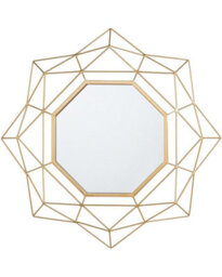 Beliani Octagonal Gold Wall Mirror 60Cm - Art Deco Hollywood Glam - thumbnail 1