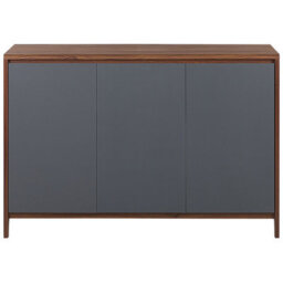 Beliani 3-Door Sideboard - Walnut Veneer, Brown, W118 X D40 X H81Cm - thumbnail 1