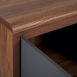 Beliani 3-Door Sideboard - Walnut Veneer, Brown, W118 X D40 X H81Cm - thumbnail 8