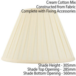 "22"" Tapered Drum Lamp Shade Cream Box Pleated Fabric Cover Classic & Elegant" - thumbnail 2