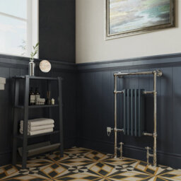 Uk Radiators 1239Btu H963mm X W538mm Anthracite Traditional Standard Column Dual Fuel Heated Towel Rail Adisham - thumbnail 2