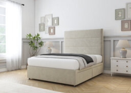 "Comfort Rosa Cream Plush Divan Bed Base No Drawers - 26"" Strutted  4'6 Double" - thumbnail 4