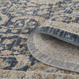 Maia Washable Low Pile Non Slip Blossom Traditional Area Rug - Navy, 120 X 180 Cm (Rectangular) - thumbnail 4