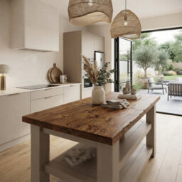100X44Cm Stoneford Cashmere Kitchen Island / Breakfast Bar / Rustic Island - thumbnail 4