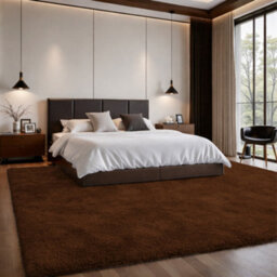 Aspire Homeware Non-Slip Brown Shaggy Rug Soft Fluffy Washable, Living Area And Dining Room Rug, (L)290Cm X (W)200Cm - thumbnail 6