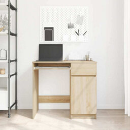 Berkfield Desk Sonoma Oak 86X49X76 Cm Engineered Wood - thumbnail 3
