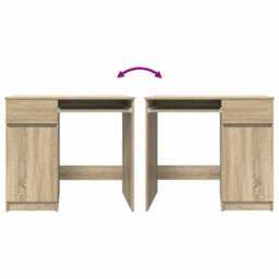 Berkfield Desk Sonoma Oak 86X49X76 Cm Engineered Wood - thumbnail 9