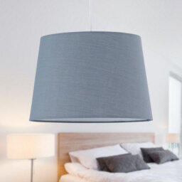First Choice Lighting Grey Cotton 28Cm Tapered Cylinder Pendant Or Lamp Shade - thumbnail 4