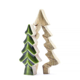 Serenityy Lost In The Forest - Small Tree In A Tree Wooden Decoration, Handcrafted Mango Wood With Green Enamel, 15X10Cm - thumbnail 7