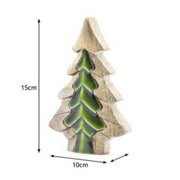 Serenityy Lost In The Forest - Small Tree In A Tree Wooden Decoration, Handcrafted Mango Wood With Green Enamel, 15X10Cm - thumbnail 9