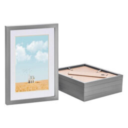"Nicola Spring Photo Frames With A5 Mount - A4 (8"" X 12"") - Grey/white - Pack Of 5" - thumbnail 1