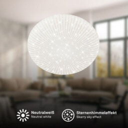Briloner Led Ceiling Light Flush 1800Lm Starry Sky Effect 15W 278mm Hallway Bedroom White - thumbnail 2