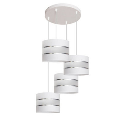Luminosa Lighting Luminosa Helen Cluster Pendant Ceiling Light White, Silver 35Cm - image 1