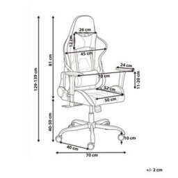Beliani Gaming Chair Voltixa Faux Leather Black - thumbnail 3