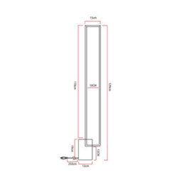 Darphe 129Cm Simple Rectangular Black Metal Led Floor Lamp With Foot Switch - thumbnail 8