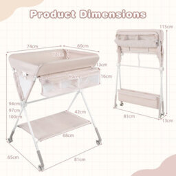 Gainoom Natural Diaper Changing Station Foldable Baby Changing Table - thumbnail 2