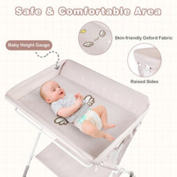 Gainoom Natural Diaper Changing Station Foldable Baby Changing Table - thumbnail 6