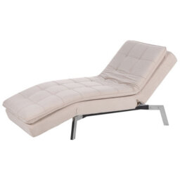 Beliani Chaise Longue Loiret Velvet Beige - thumbnail 7