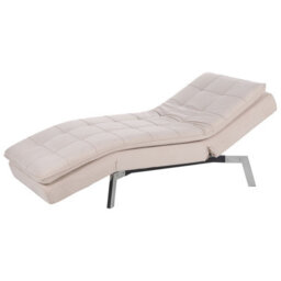 Beliani Chaise Longue Loiret Velvet Beige - thumbnail 6