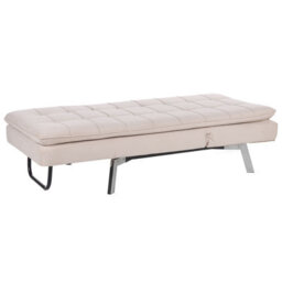 Beliani Chaise Longue Loiret Velvet Beige - thumbnail 5