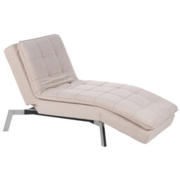 Beliani Chaise Longue Loiret Velvet Beige - thumbnail 1