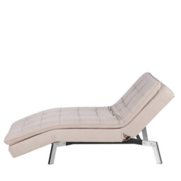 Beliani Chaise Longue Loiret Velvet Beige - thumbnail 8