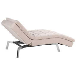 Beliani Chaise Longue Loiret Velvet Beige - thumbnail 9