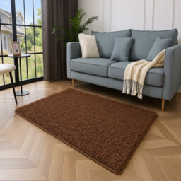 Uetian Luxury Brown Shaggy Rug Extra Thick 5Cm Pile Soft Area Rug For Living Room & Bedroom (160X230) - thumbnail 7
