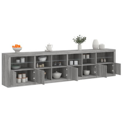 Berkfield Sideboard With Led Lights Grey Sonoma 283X37X67 Cm - image 1