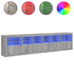 Berkfield Sideboard With Led Lights Grey Sonoma 283X37X67 Cm - thumbnail 5