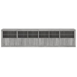 Berkfield Sideboard With Led Lights Grey Sonoma 283X37X67 Cm - thumbnail 7