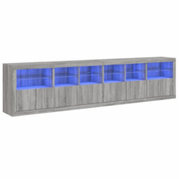 Berkfield Sideboard With Led Lights Grey Sonoma 283X37X67 Cm - thumbnail 2
