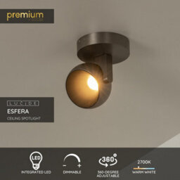 Lucide Premium Esfera Ceiling Spotlight Diameter 11,2Cm Led Dim. 2700K - Grey Iron - thumbnail 2