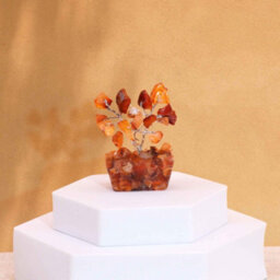 Serenityy Mini Carnelian Gemstone Tree On Orgonite Base - 15 Stones - Pack Of 12 - 5 Cm Height - thumbnail 1