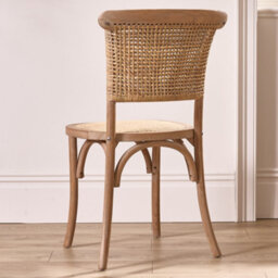 Dibor Set Of 4 Rustic Vintage Provence Wicker Home Furniture Rattan Dining Chairs - thumbnail 3