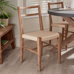 Dibor Set Of 4 Rustic Vintage Provence Wicker Home Furniture Rattan Dining Chairs - thumbnail 1