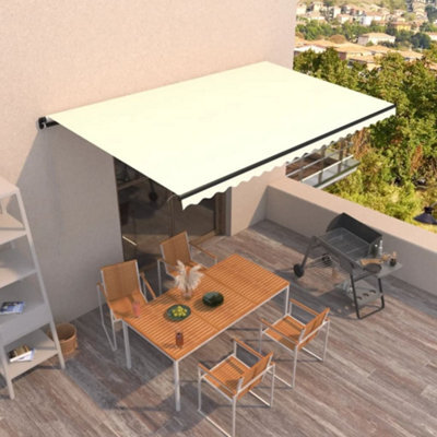 Berkfield Manual Retractable Awning 500X300 Cm Cream - image 1