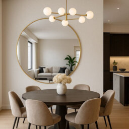 Jōbū Jobu Home - Gold 150Cm Round Wall Mirror - Steel Frame For Bedrooms, Hallways & Living Areas - Rei - thumbnail 3