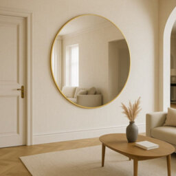 Jōbū Jobu Home - Gold 150Cm Round Wall Mirror - Steel Frame For Bedrooms, Hallways & Living Areas - Rei