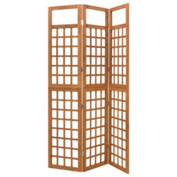 Vidaxl 3-Panel Room Divider/trellis Solid Fir Wood 121X180.5 Cm Room Dividers - thumbnail 1