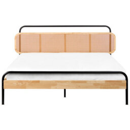 Beliani Bed Rattan Boussicourt 180 X 200 Cm (Eu Super King) Light Brown - thumbnail 4