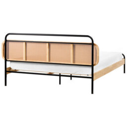 Beliani Bed Rattan Boussicourt 180 X 200 Cm (Eu Super King) Light Brown - thumbnail 5