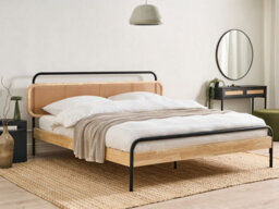 Beliani Bed Rattan Boussicourt 180 X 200 Cm (Eu Super King) Light Brown - thumbnail 2