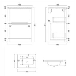 Royal Bathrooms Venice 600mm Sage Green Floor Standing Vanity Unit 2 Drawer With Ceramic Basin - thumbnail 8
